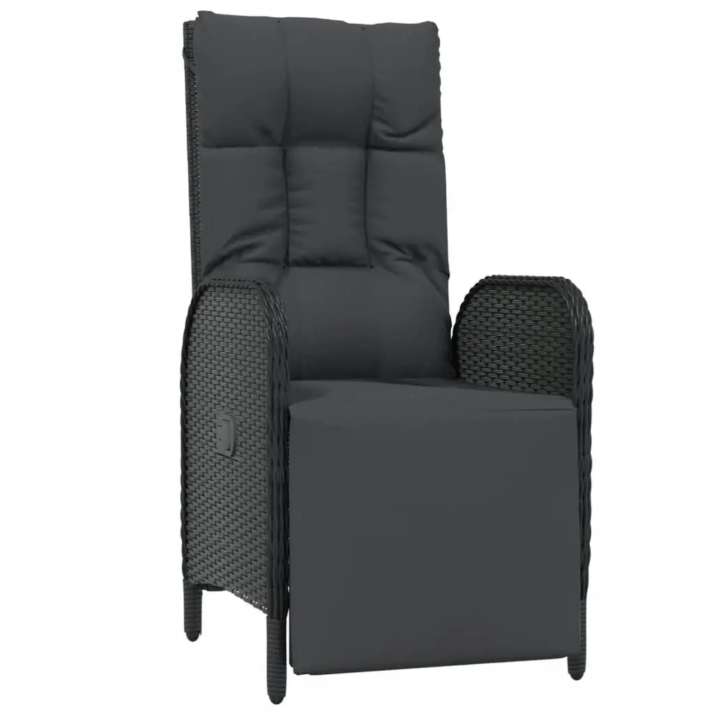 7 Piece Black PE Rattan Garden Dining Set