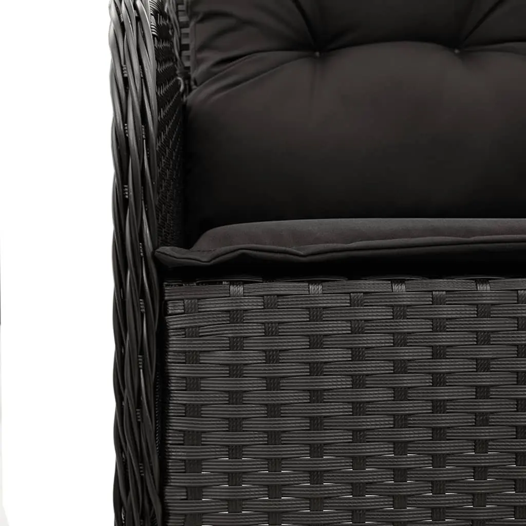 9-Piece Garden Dining Set with Black PE Rattan Chairs