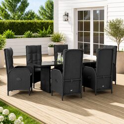 High-Quality 7 Piece Garden Dining Set with Cushions
