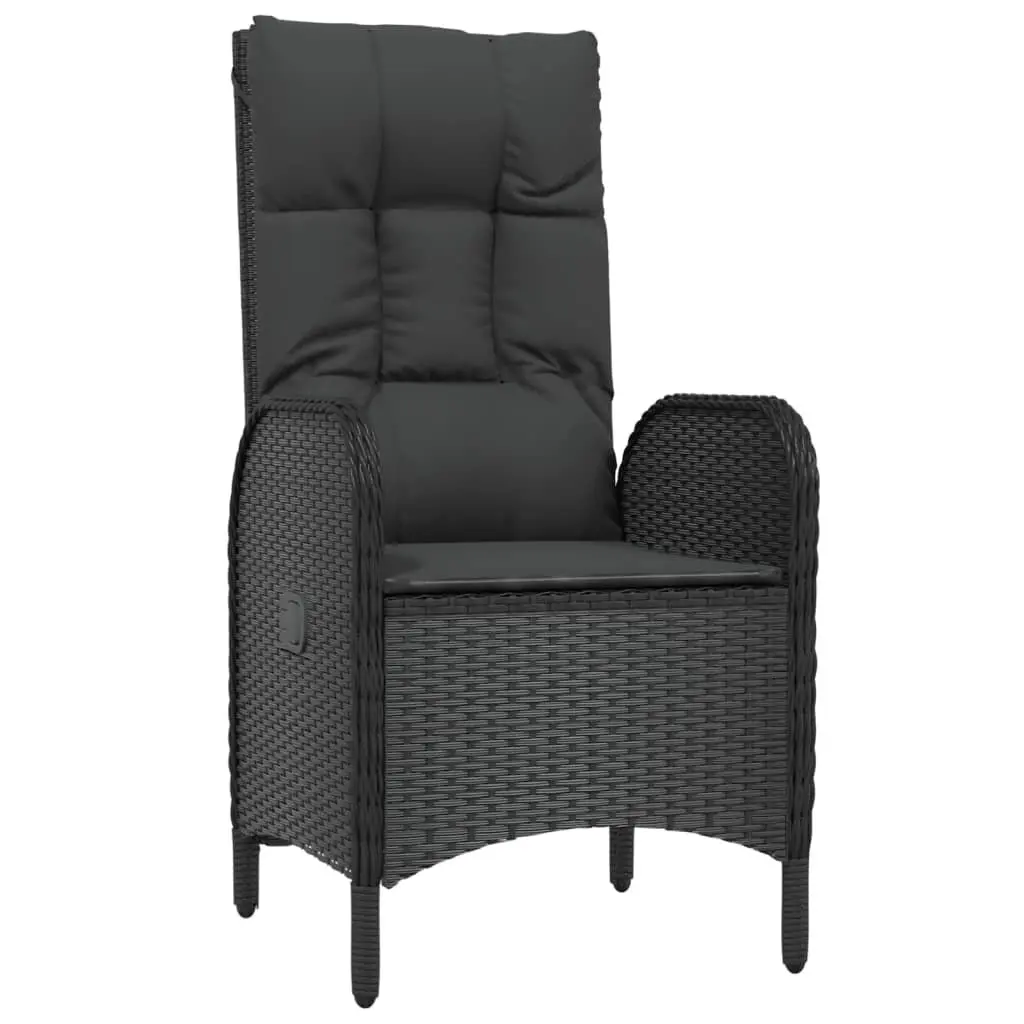 9-Piece Black Rattan Garden Dining Set