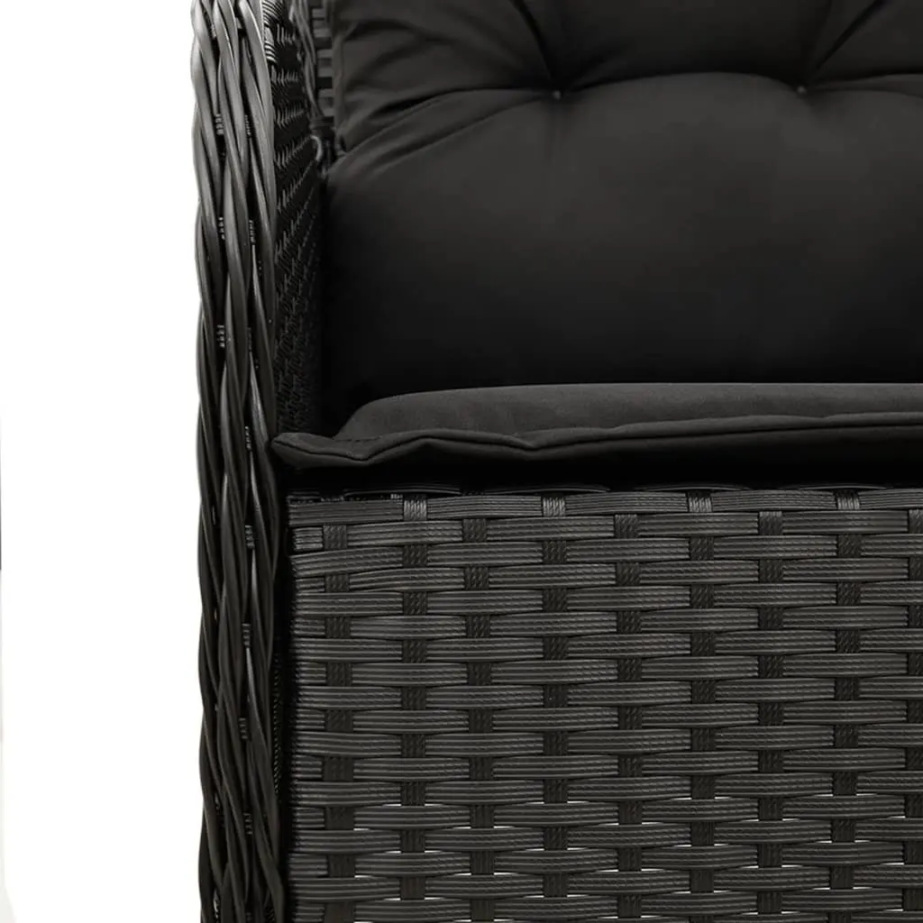 9 Piece Black Poly Rattan Outdoor Dining Set