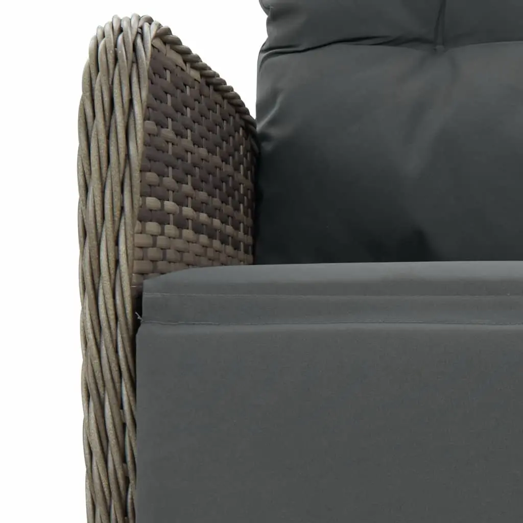 7 Piece Garden Dining Set PE Rattan Grey Outdoor Furniture