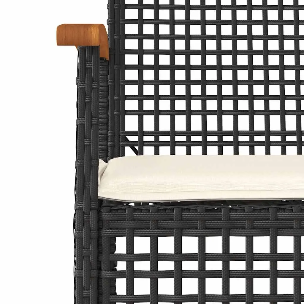 7 Piece Black Outdoor Garden Dining Set