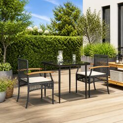 Durable 3 Piece Garden Dining Set for Outdoor Spaces