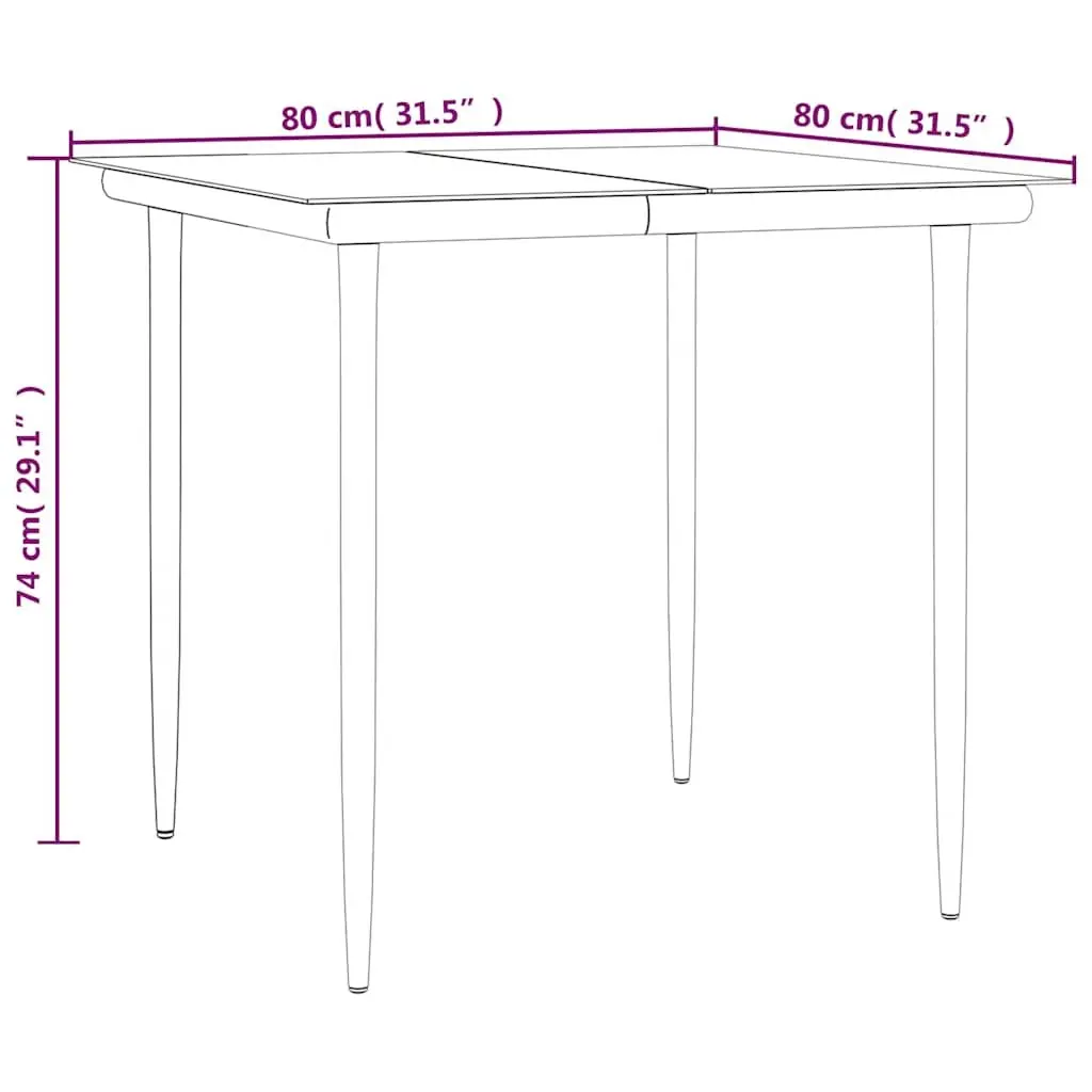 Garden Dining Set PE Rattan Steel 5 Piece Black Outdoor Furniture Table Chairs Cushions