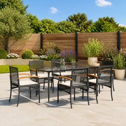 High-Quality 7 Piece Outdoor Dining Set with Cushions