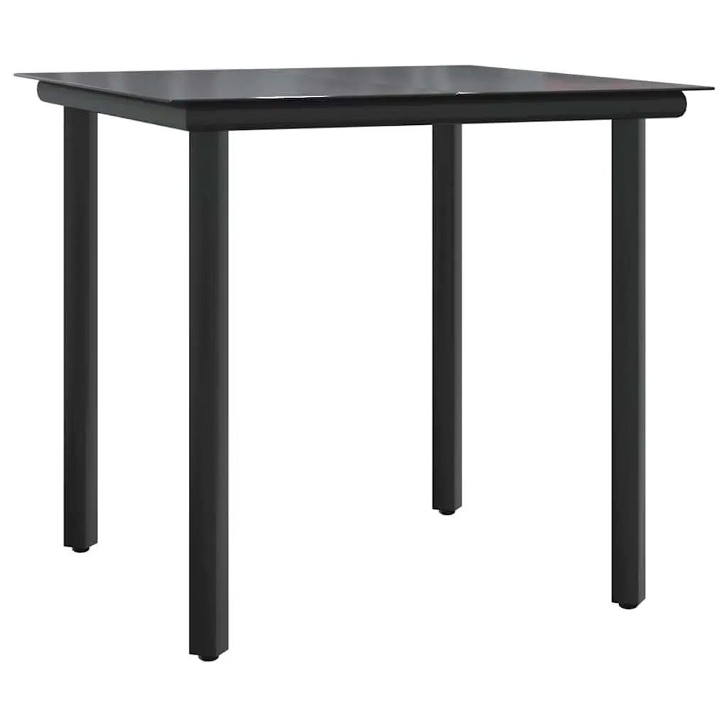 Black Poly Rattan 3 Piece Outdoor Dining Set