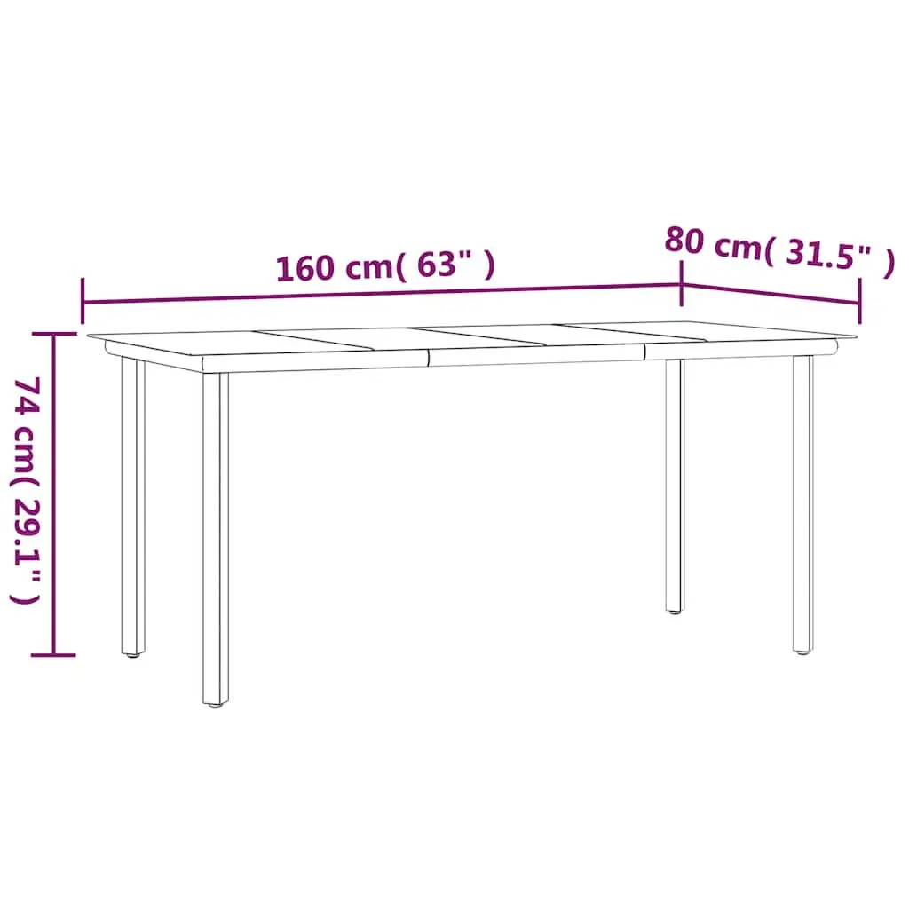 5 Piece Garden Dining Set PE Rattan Black Outdoor Furniture Table Chairs