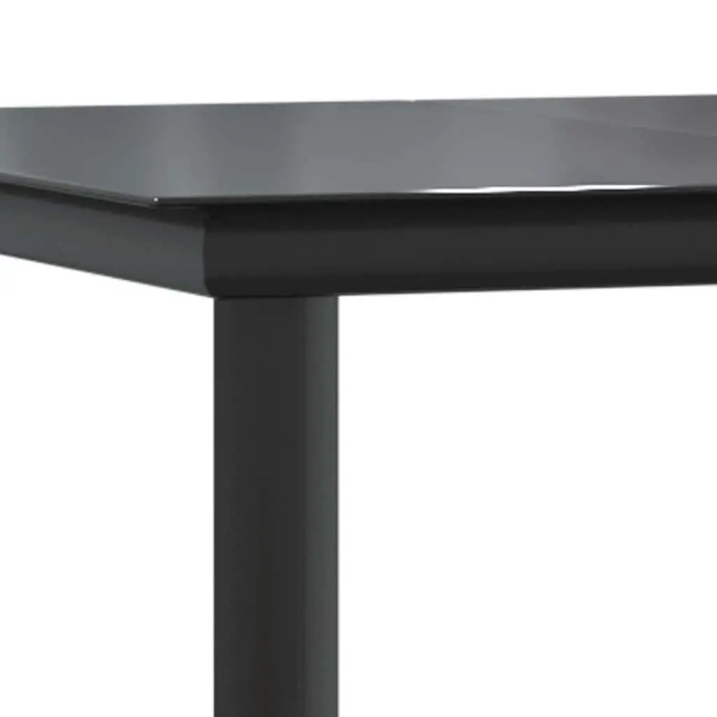 7 Piece Outdoor Dining Set with Black Poly Rattan