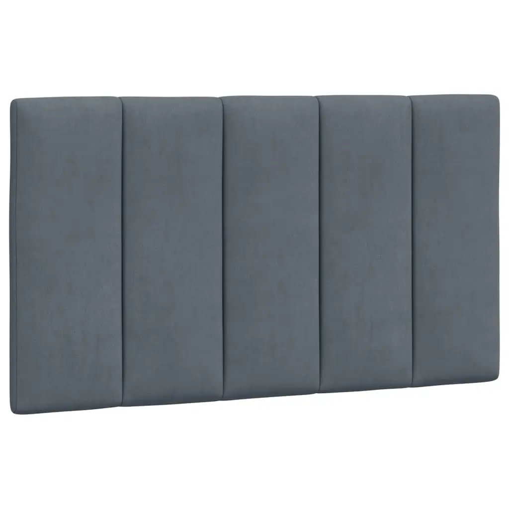 Bed Frame Velvet 90x190 cm Dark Grey with LED Lights Slatted Base Headboard