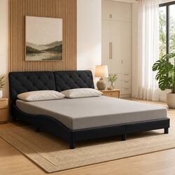 Stylish Queen Bed Frame with Integrated LED Lights
