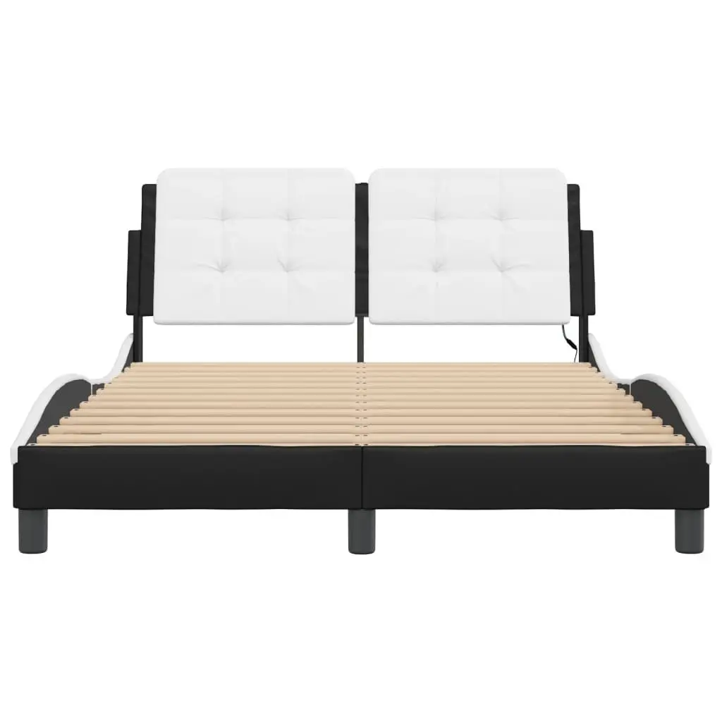 Bed Frame with LED Lighting in Black & White