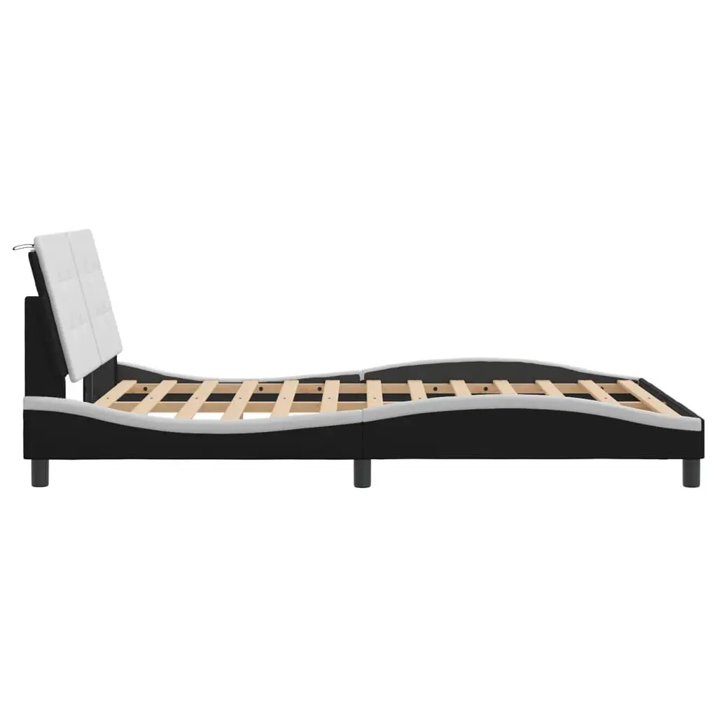Bed Frame with LED Lighting in Black & White