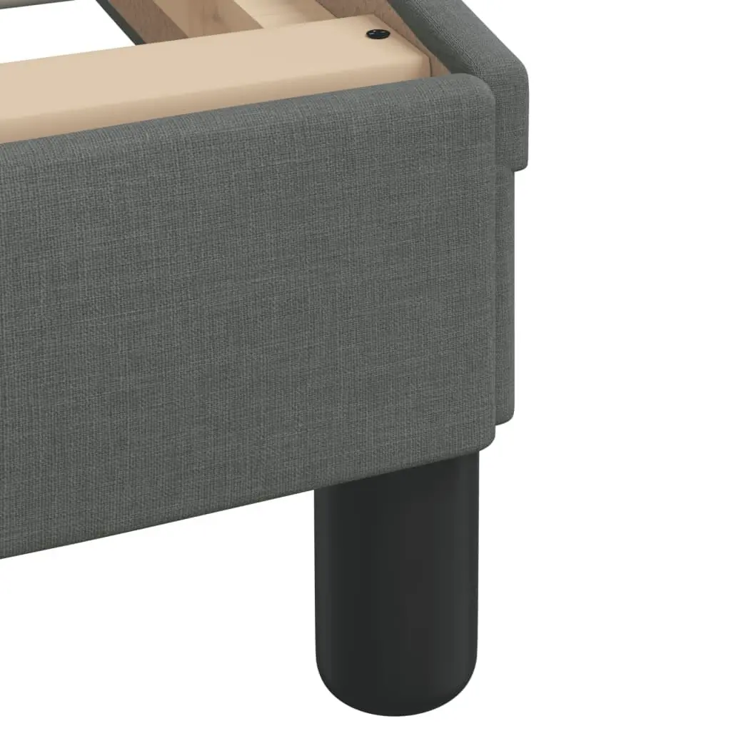 Grey Bed Frame with LED Lighting and Fabric Upholstery