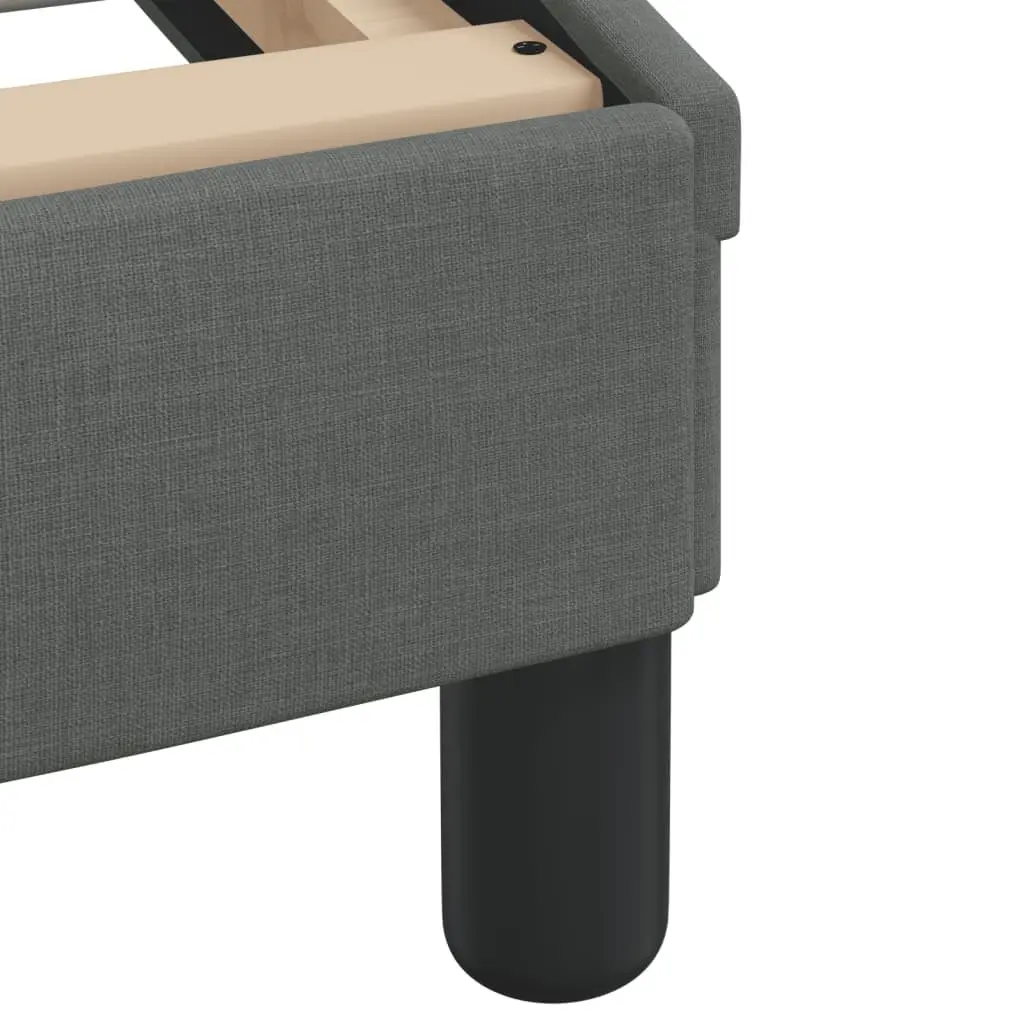 Queen Bed Frame with Grey Fabric Headboard and LED Lights