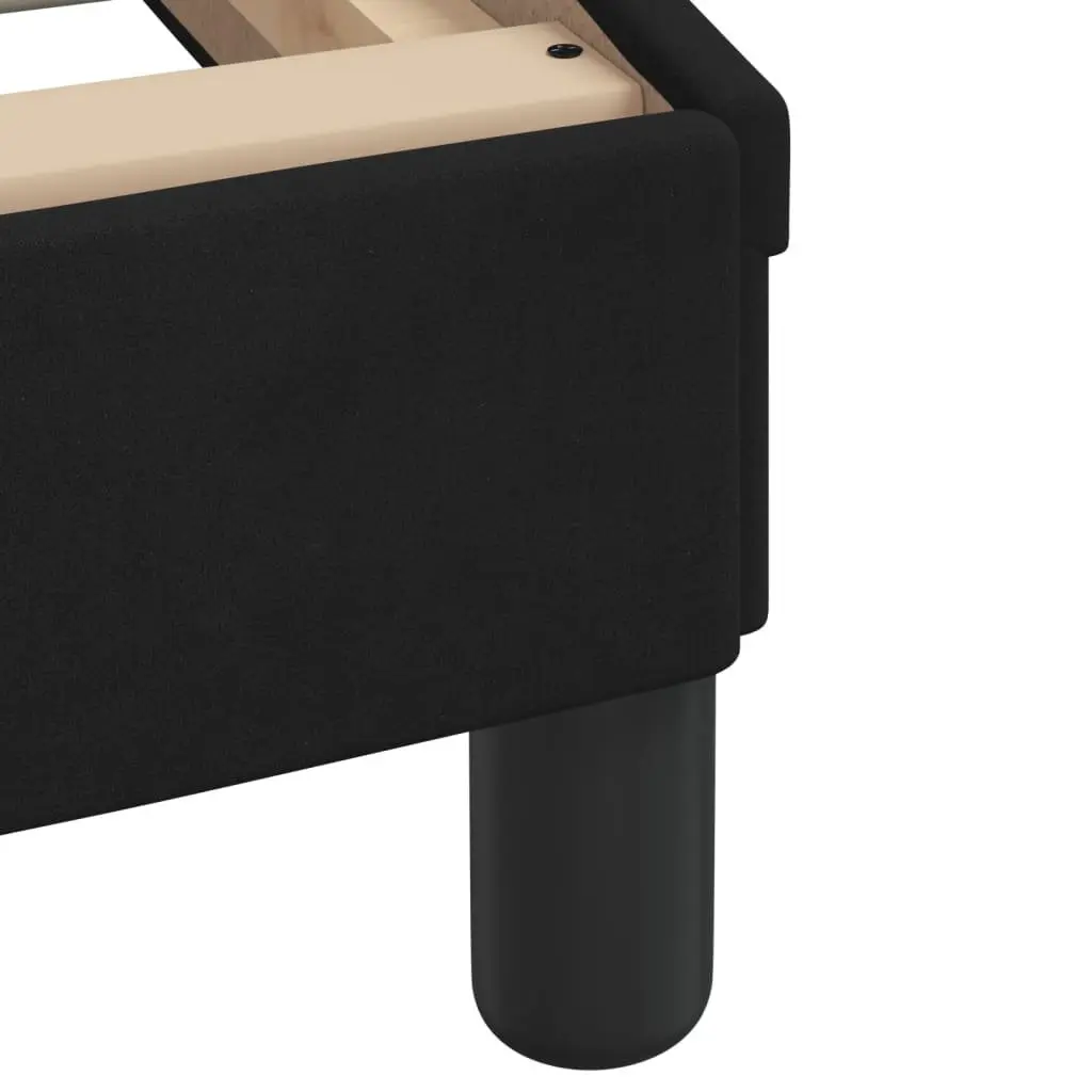 Black Velvet King Single Bed Frame with LED Lights