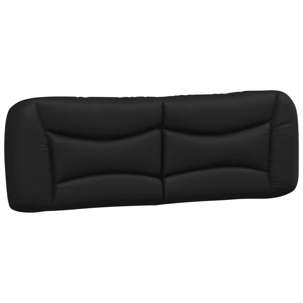Bed Frame Faux Leather 152x203 cm Black with LED Lights Plywood Slats