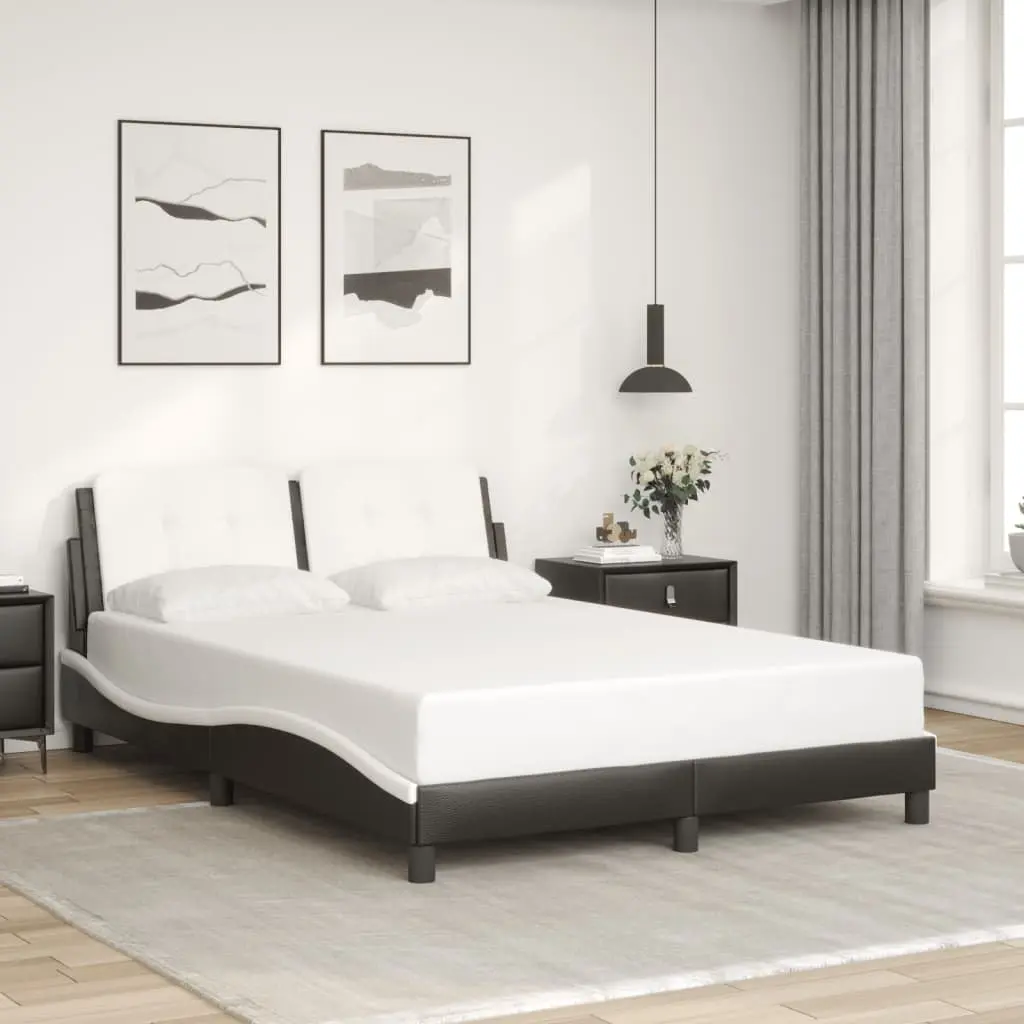 Bed Frame with LED Lights in Black and White