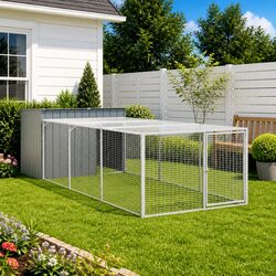 Durable Anthracite Dog House with Extended Run