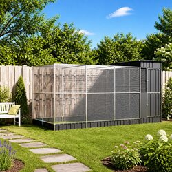 Premium Steel Mesh Aviary with Extension 416x203x216 cm