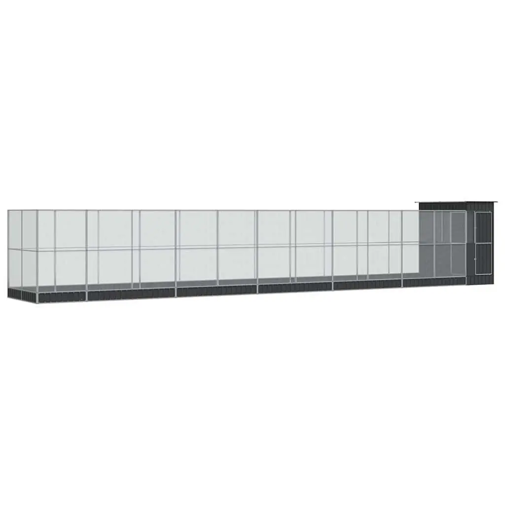 Silver Outdoor Bird Aviary with Extension
