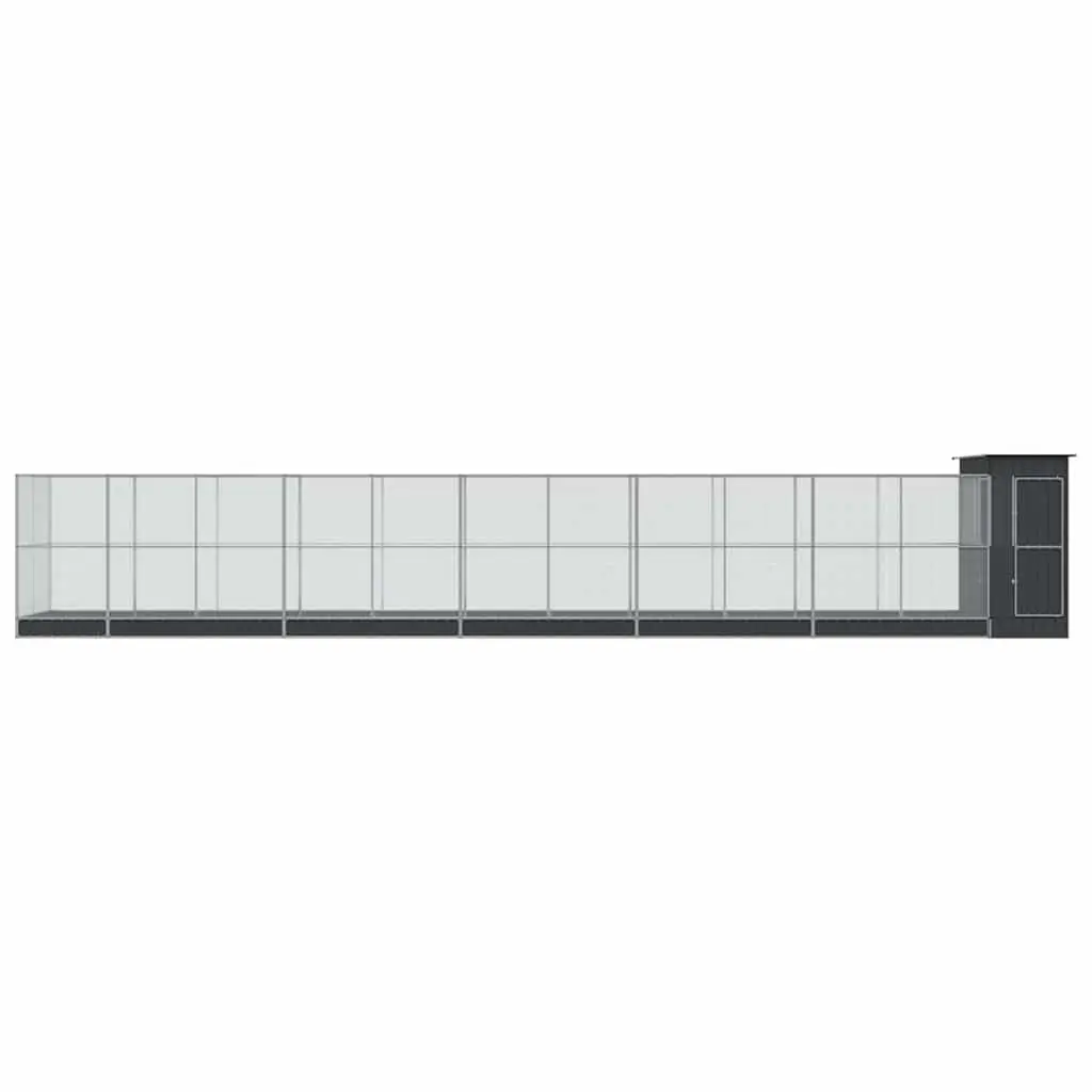 Silver Outdoor Bird Aviary with Extension