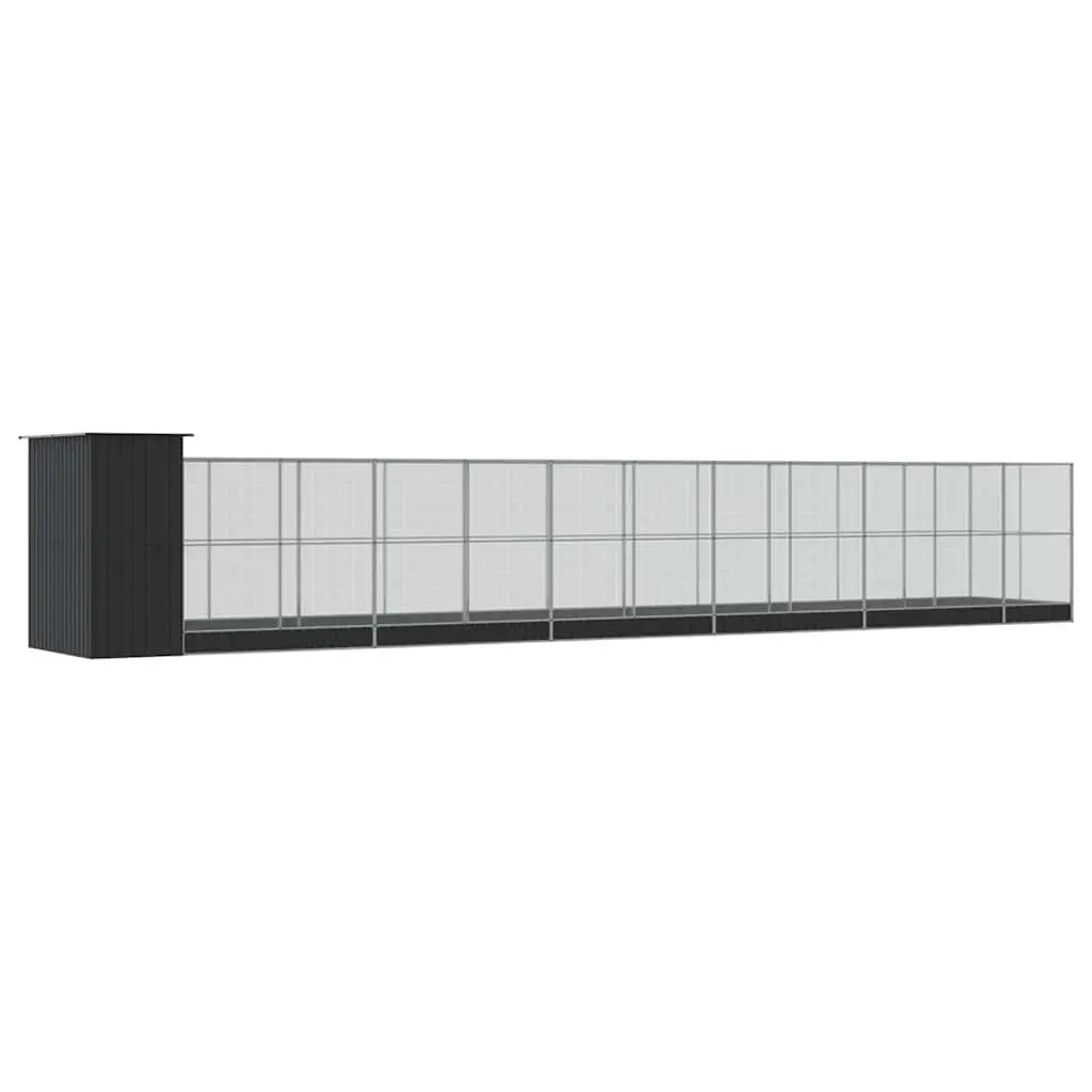 Silver Outdoor Bird Aviary with Extension