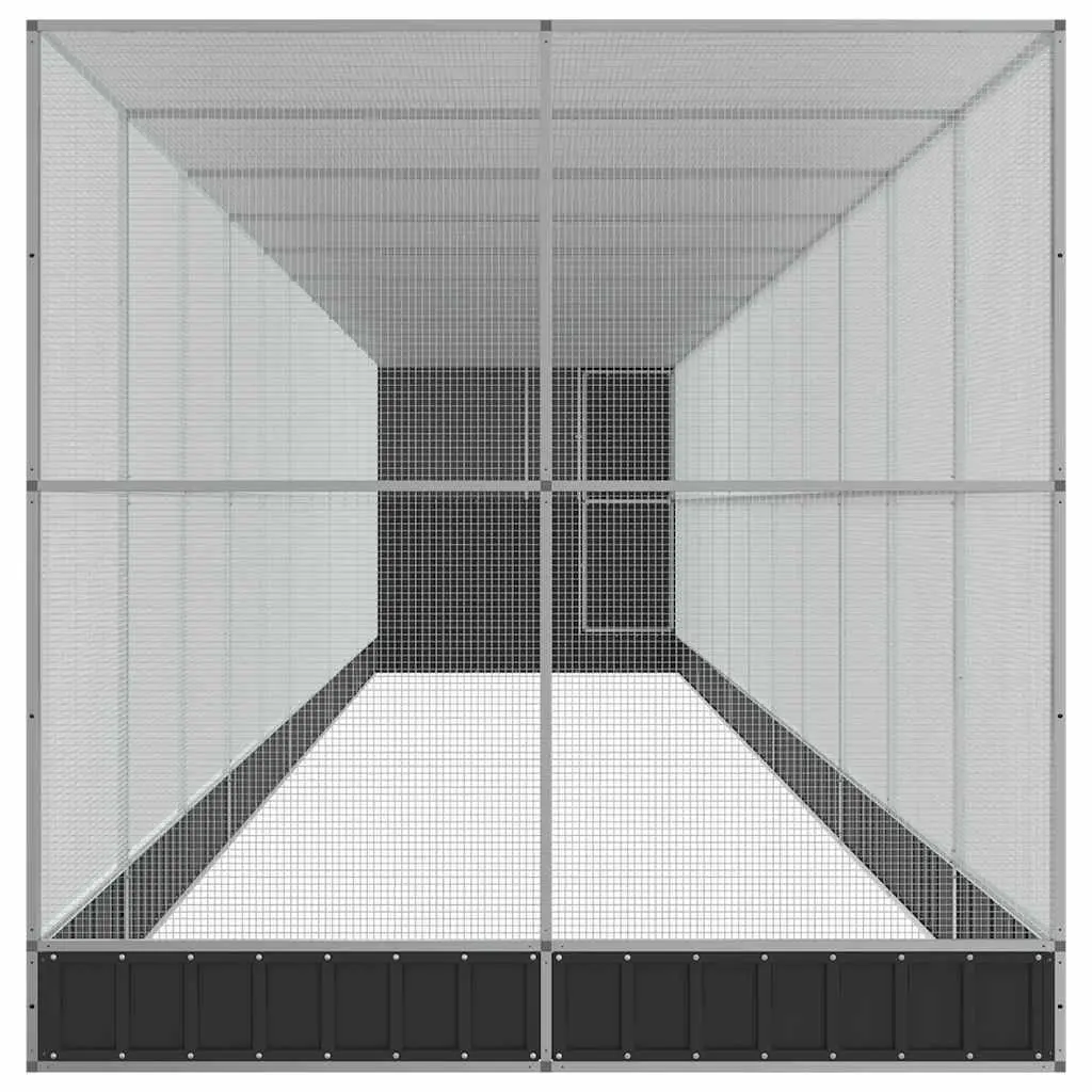 Silver Outdoor Bird Aviary with Extension