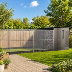 Premium Large Bird Aviary with Extension in Silver Steel