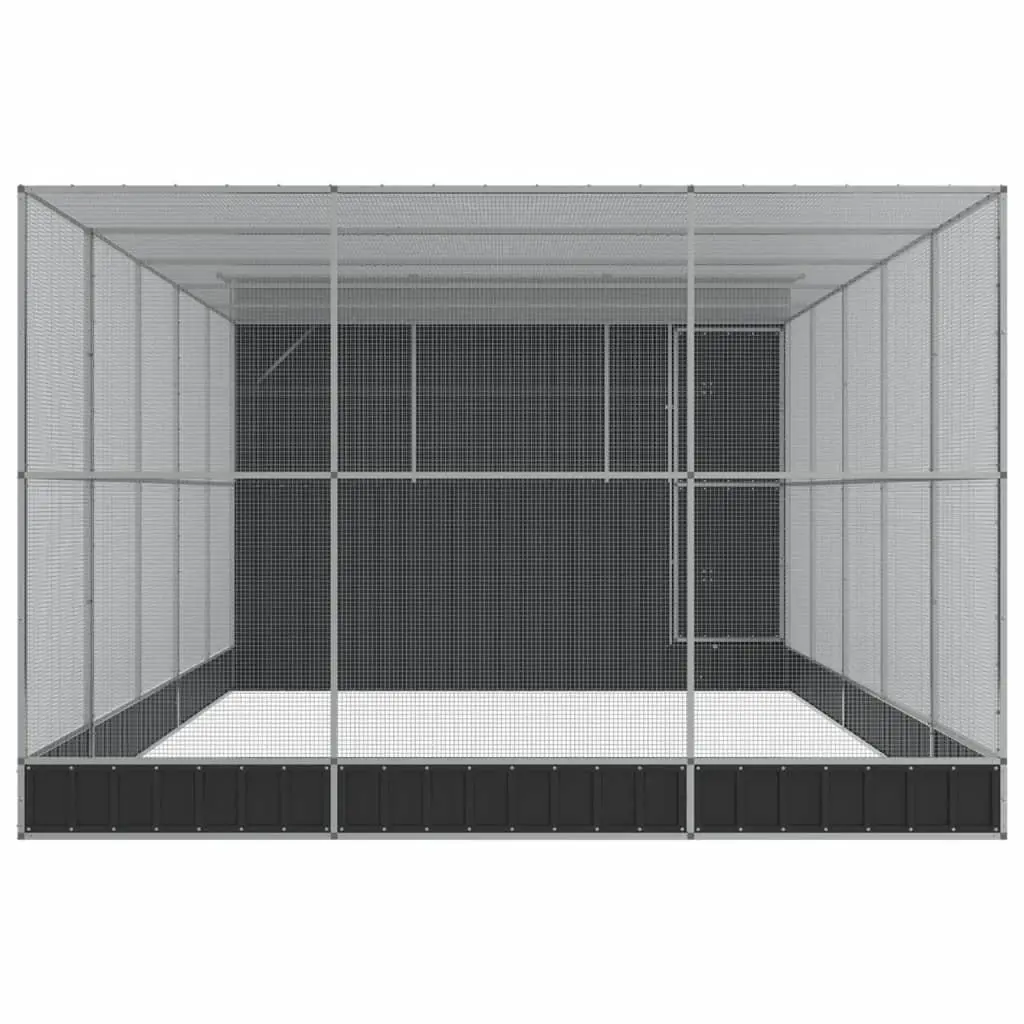 Large Aviary Galvanised Steel 704 x 303 x 216 cm Silver