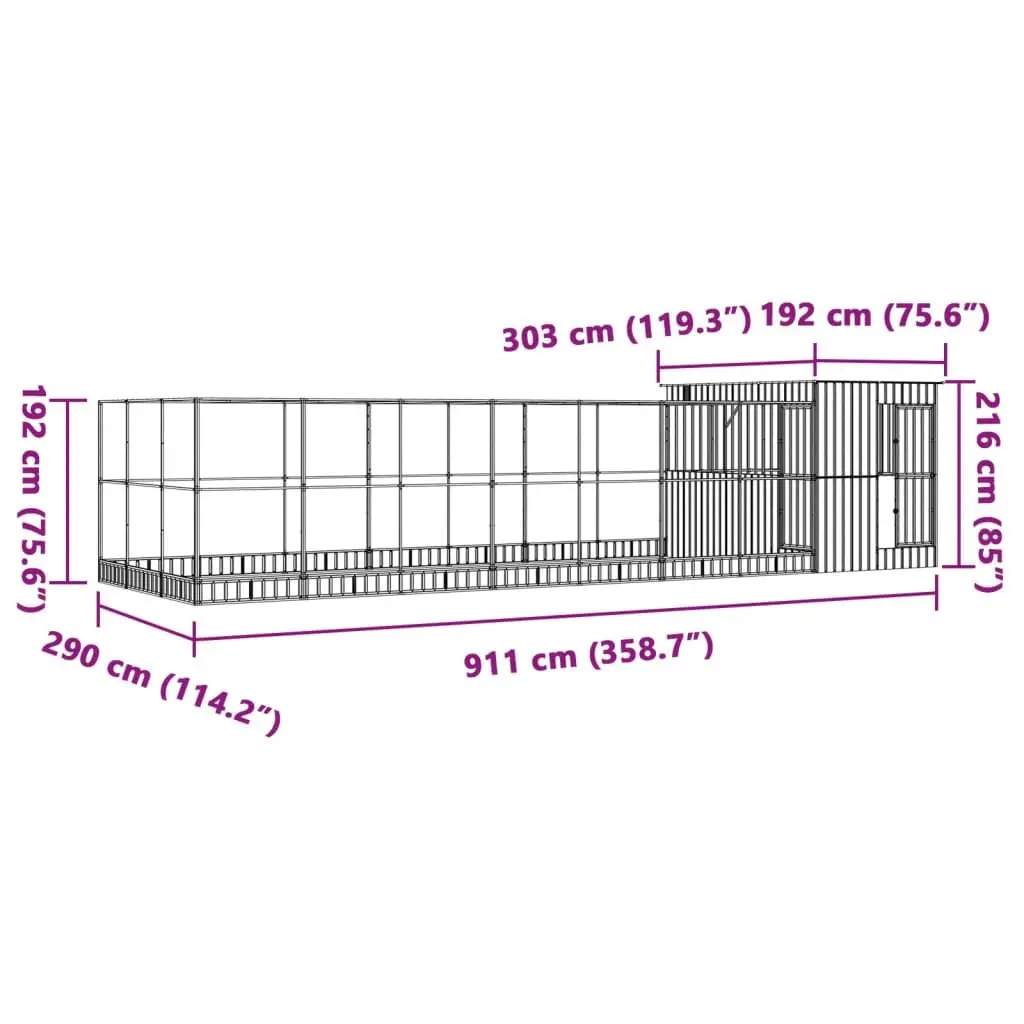 Bird Aviary Steel Mesh Outdoor Enclosure 911cm Silver