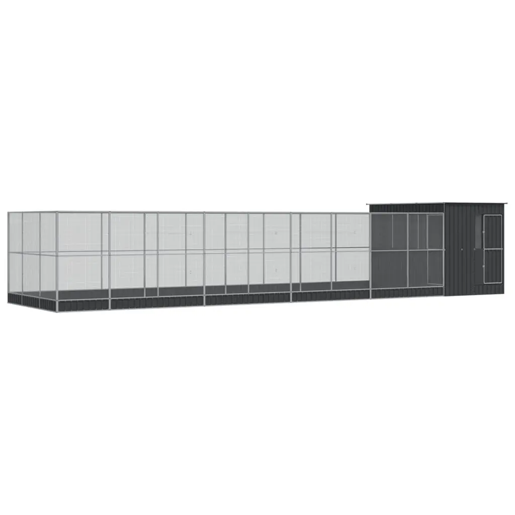 Large Steel Aviary with Extension for Outdoor Use