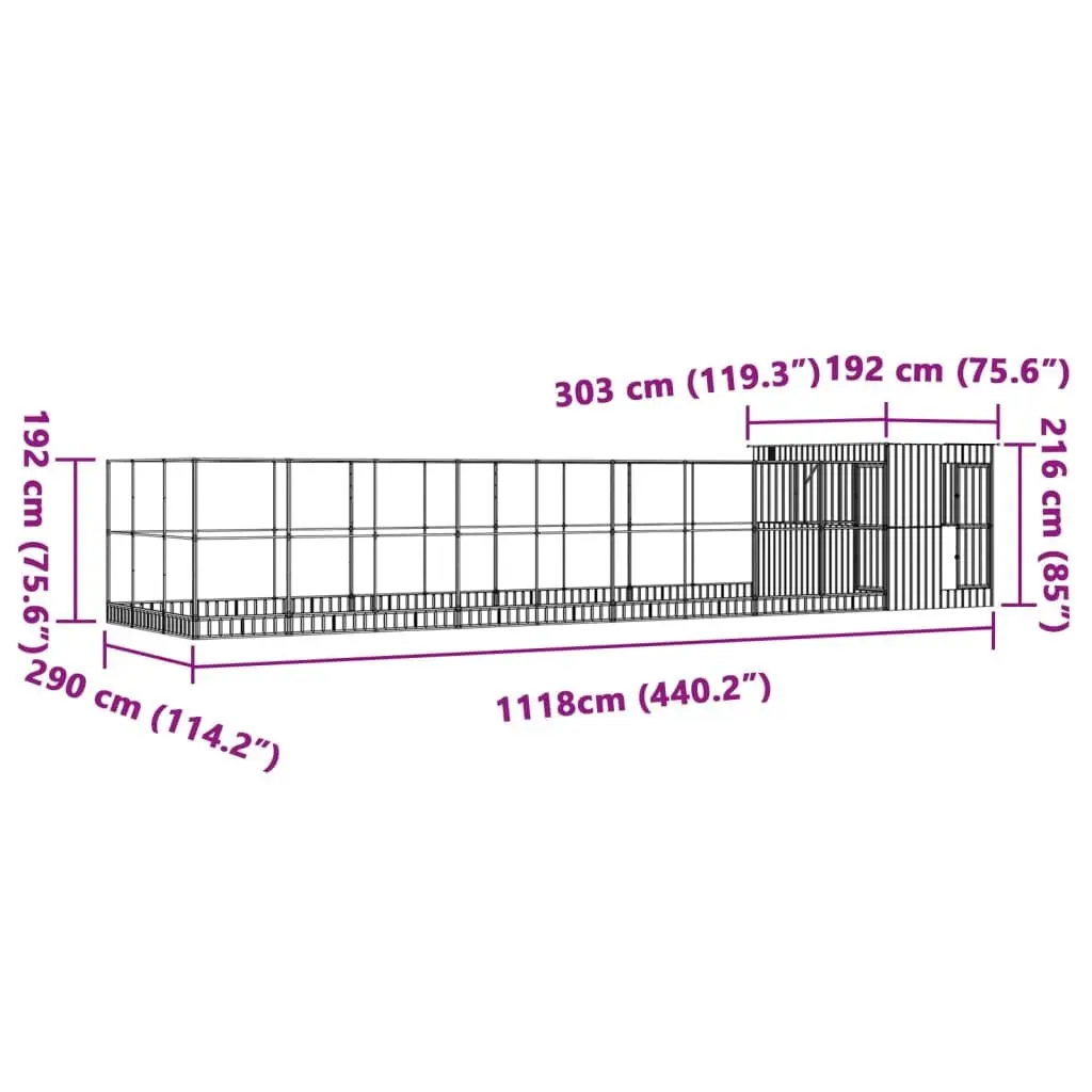 Large Steel Aviary with Extension for Outdoor Use