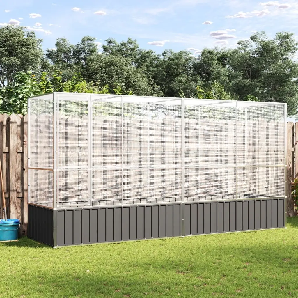 Bird Aviary Large Galvanised Steel Mesh Cage Silver