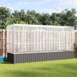 Large Silver Galvanised Steel Bird Aviary with Extension