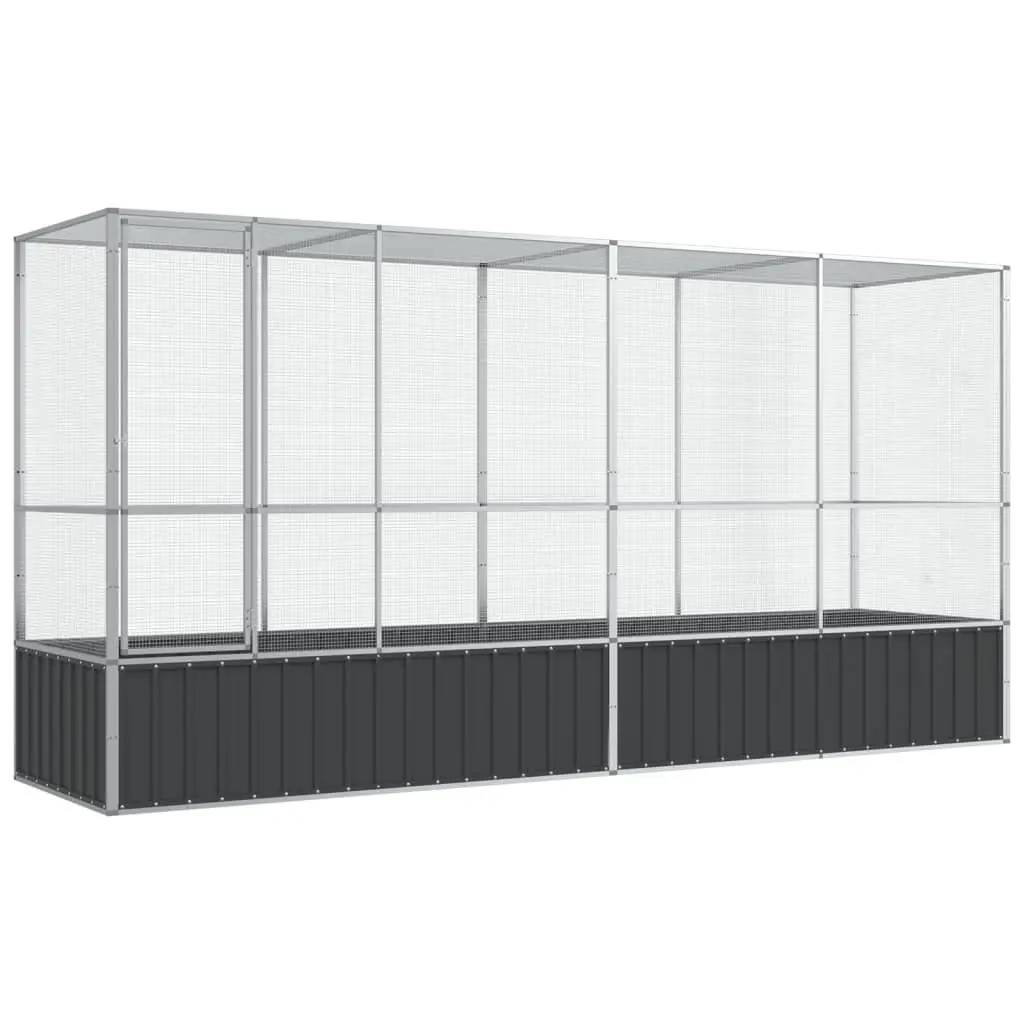 Bird Aviary Large Galvanised Steel Mesh Cage Silver