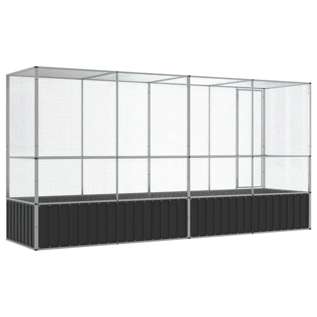 Bird Aviary Large Galvanised Steel Mesh Cage Silver