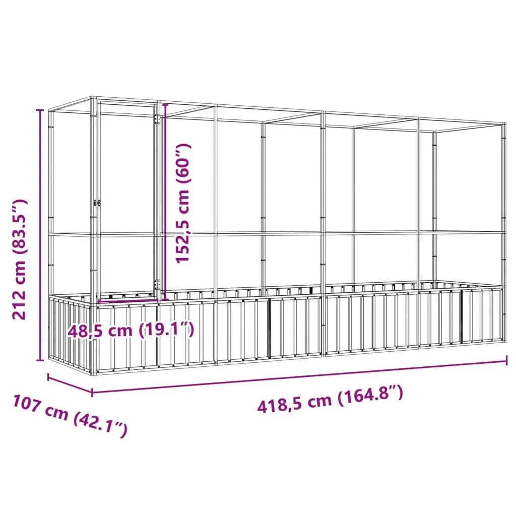 Bird Aviary Large Galvanised Steel Mesh Cage Silver