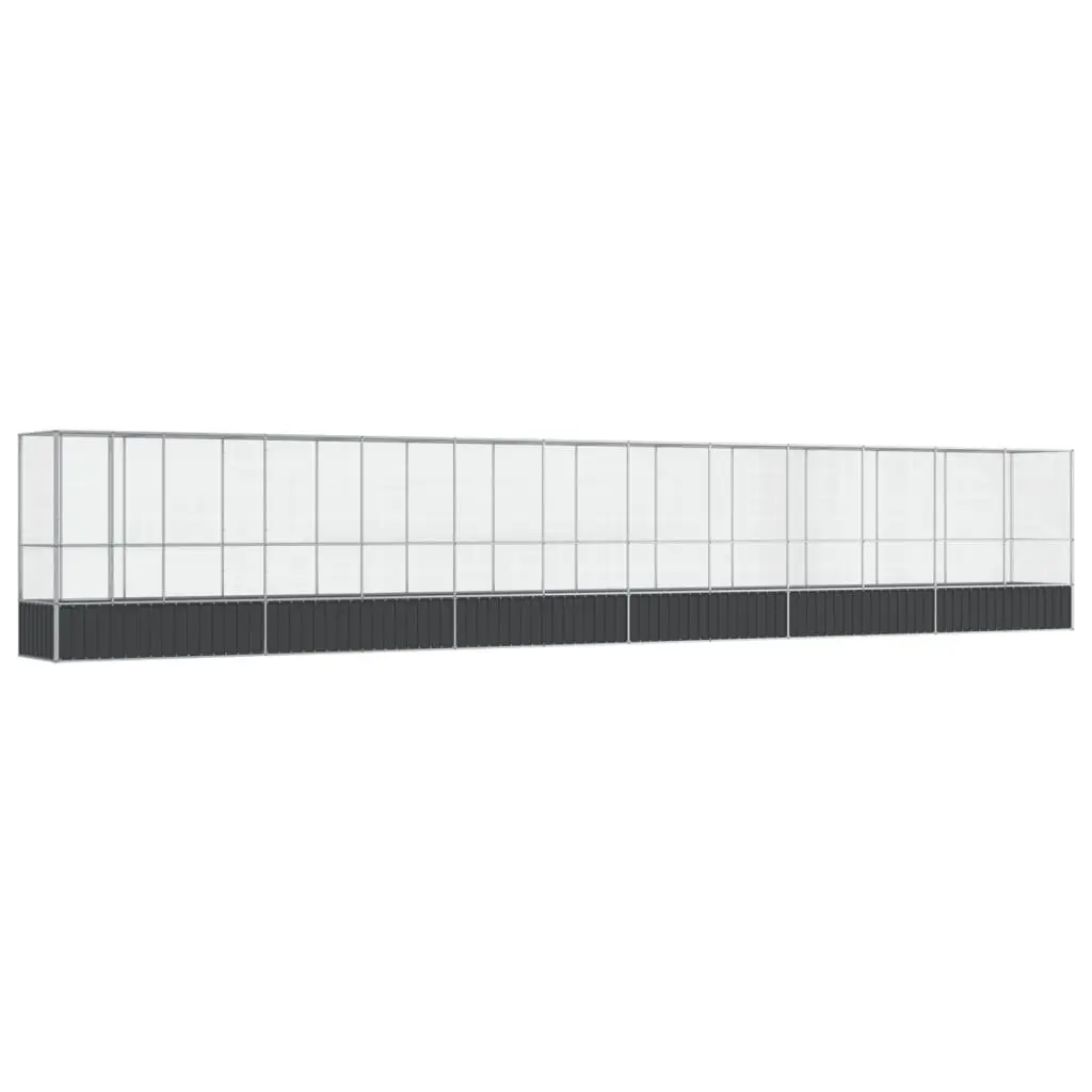 Large Bird Aviary with Extension Silver Steel Mesh