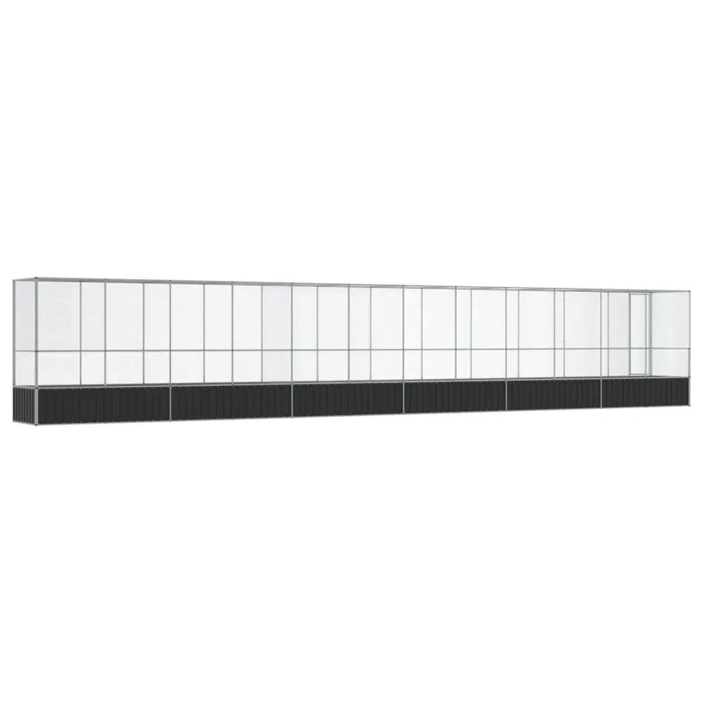 Large Bird Aviary with Extension Silver Steel Mesh