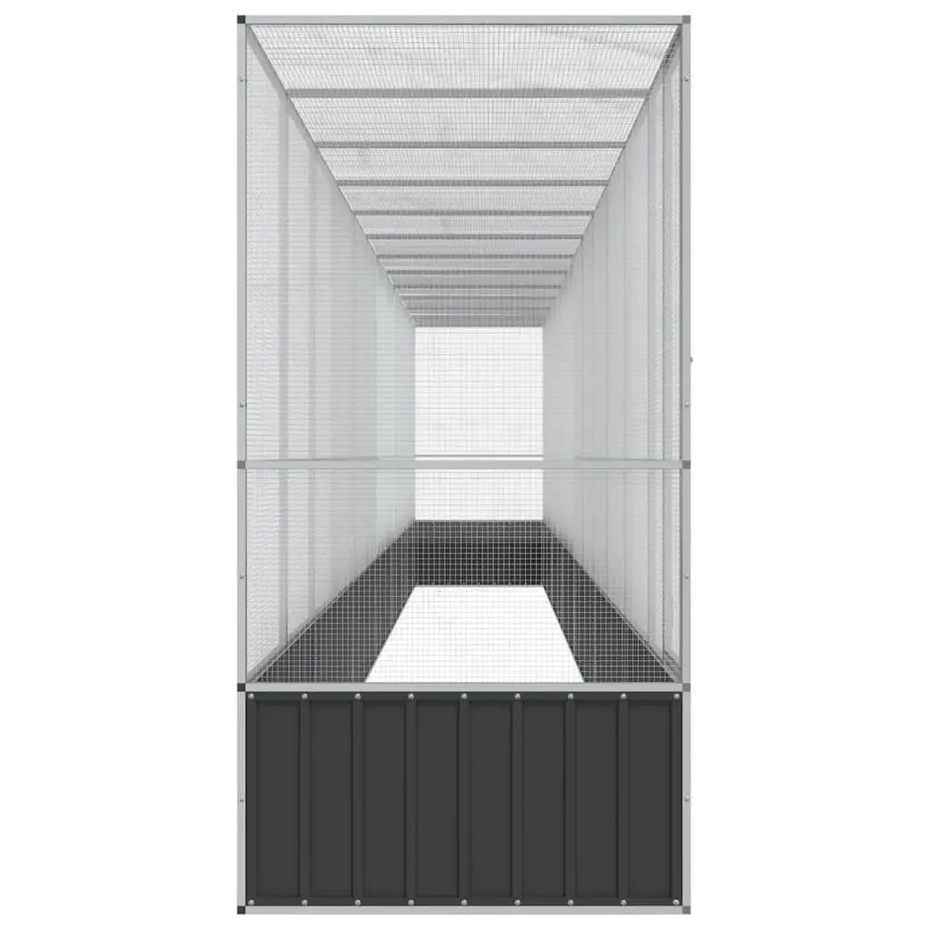 Large Bird Aviary with Extension Silver Steel Mesh
