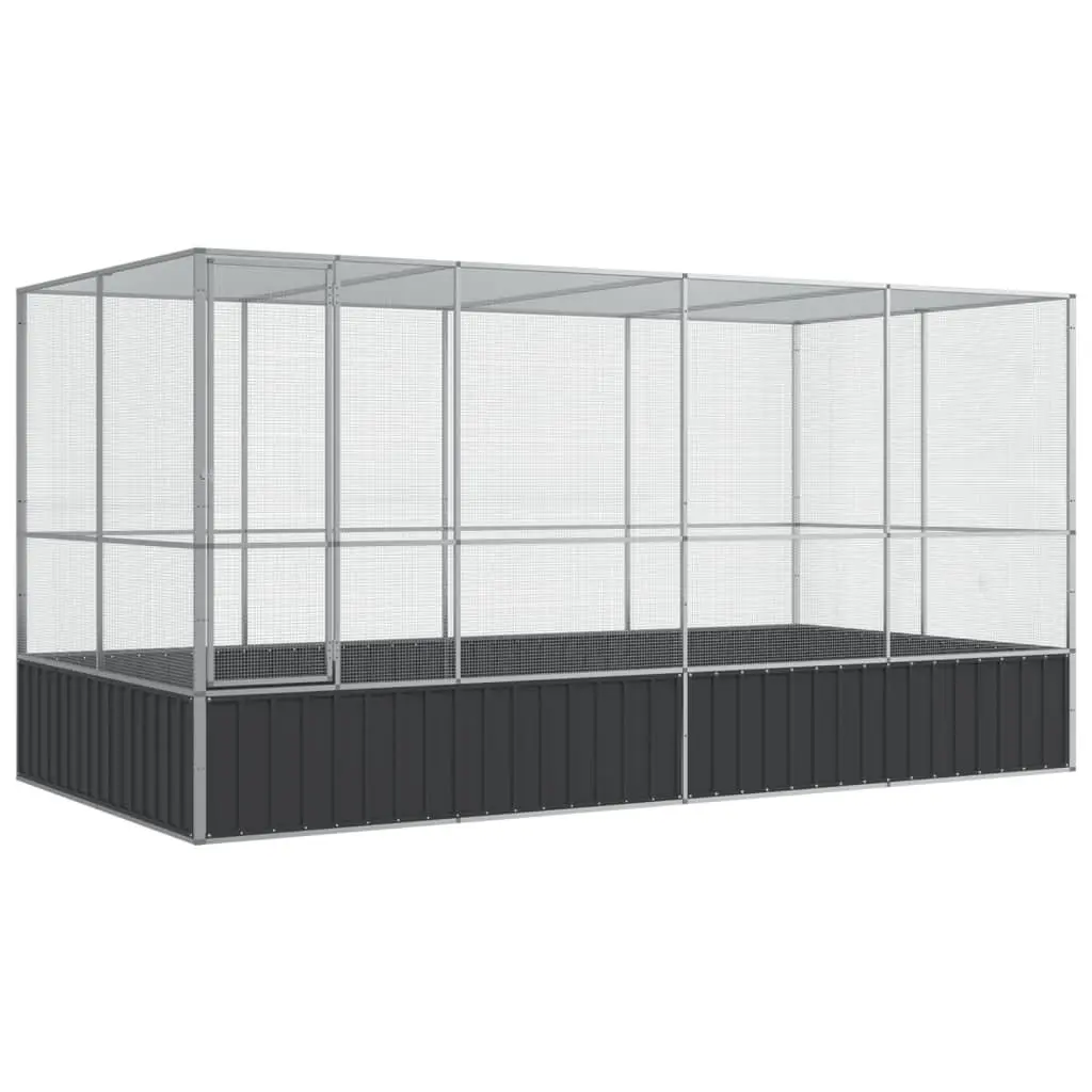 Large Bird Aviary with Extension in Silver