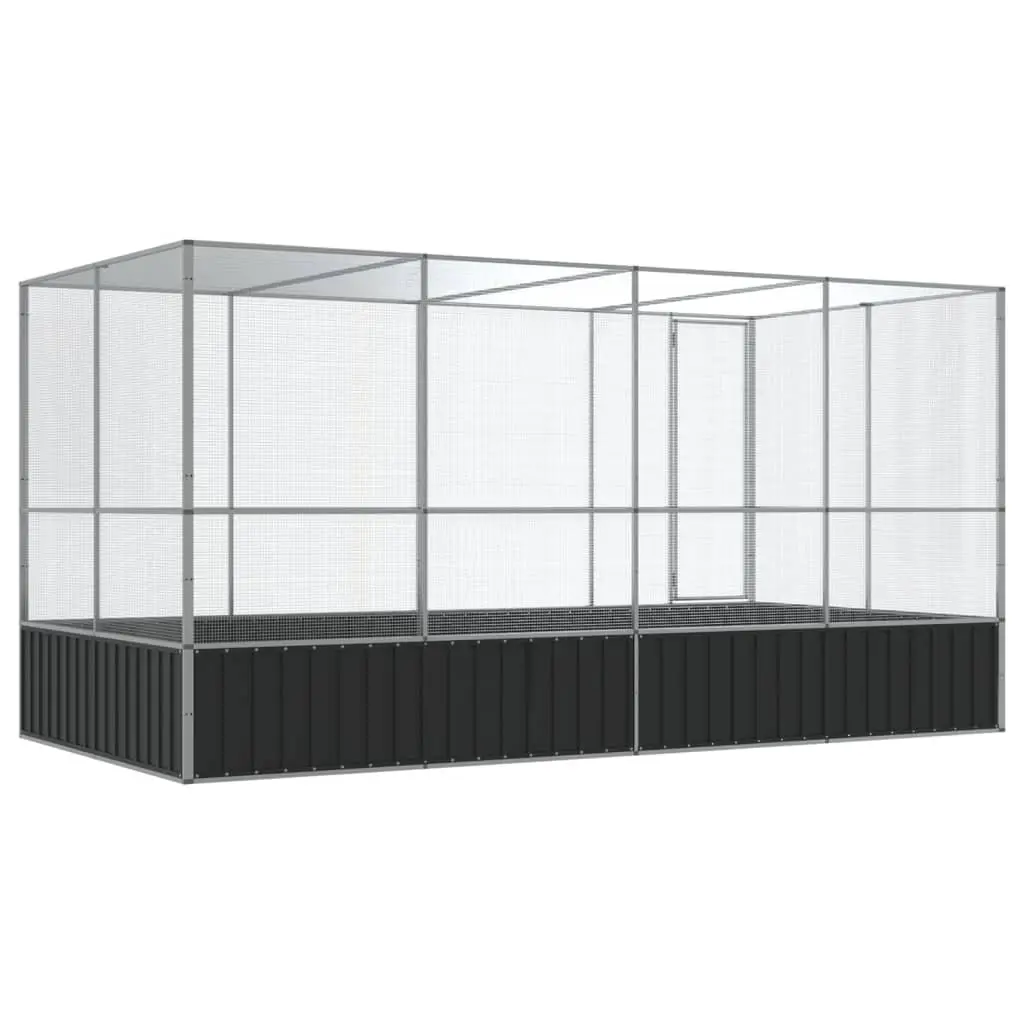 Large Bird Aviary with Extension in Silver