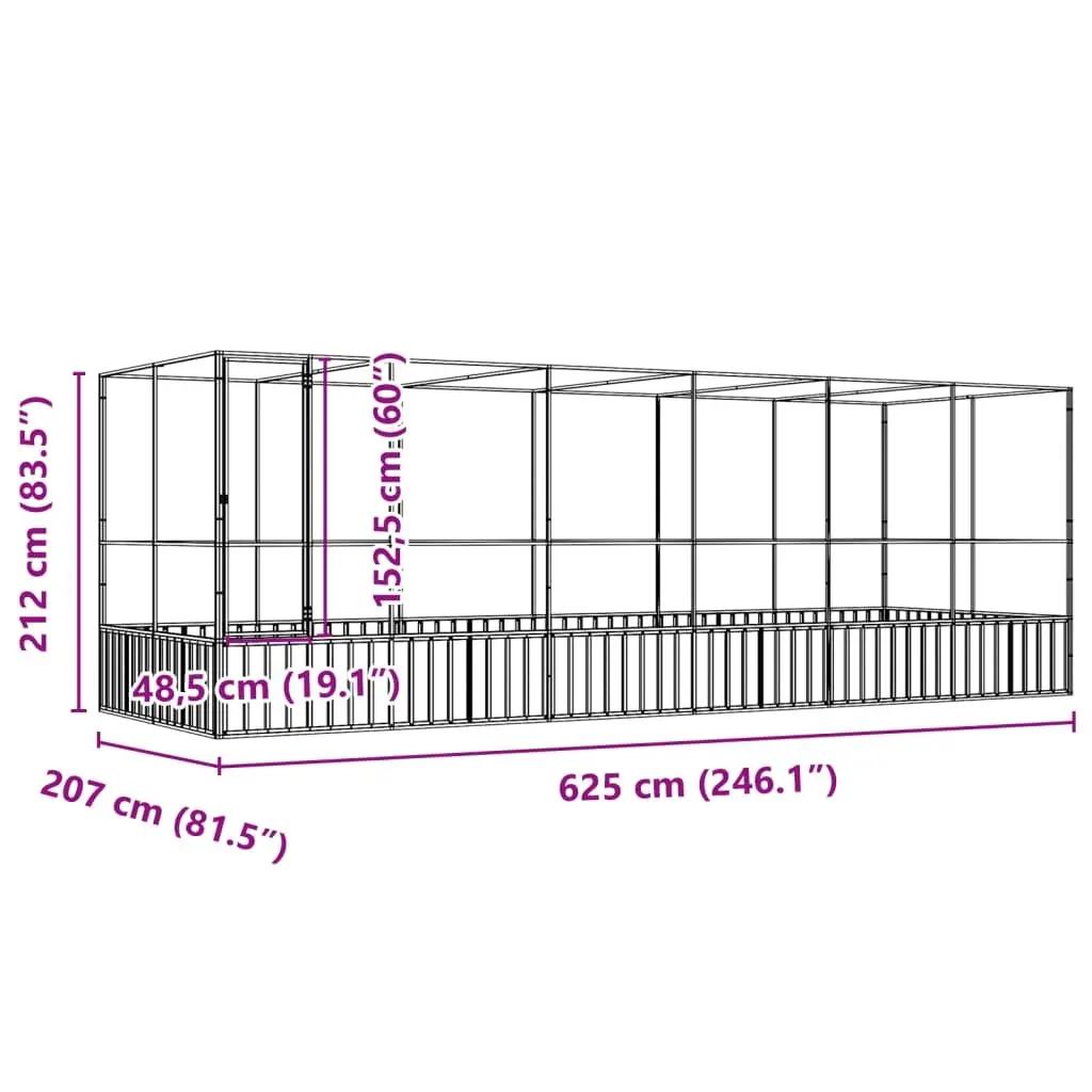 Large Bird Aviary with Extension Silver Steel Mesh