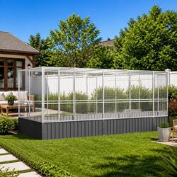 Sturdy Large Steel Bird Aviary with Extension 832x207x212cm