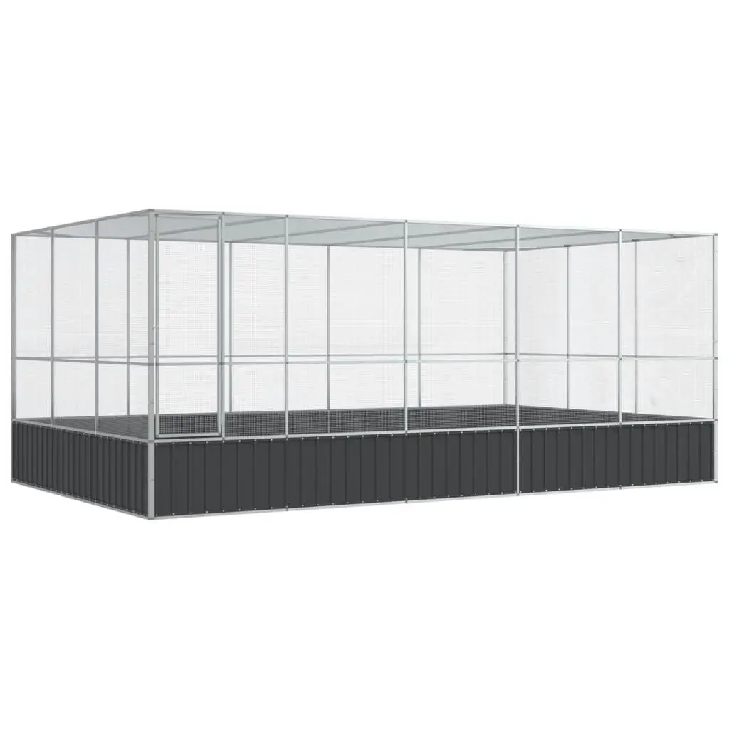 Large Bird Aviary with Extension in Silver