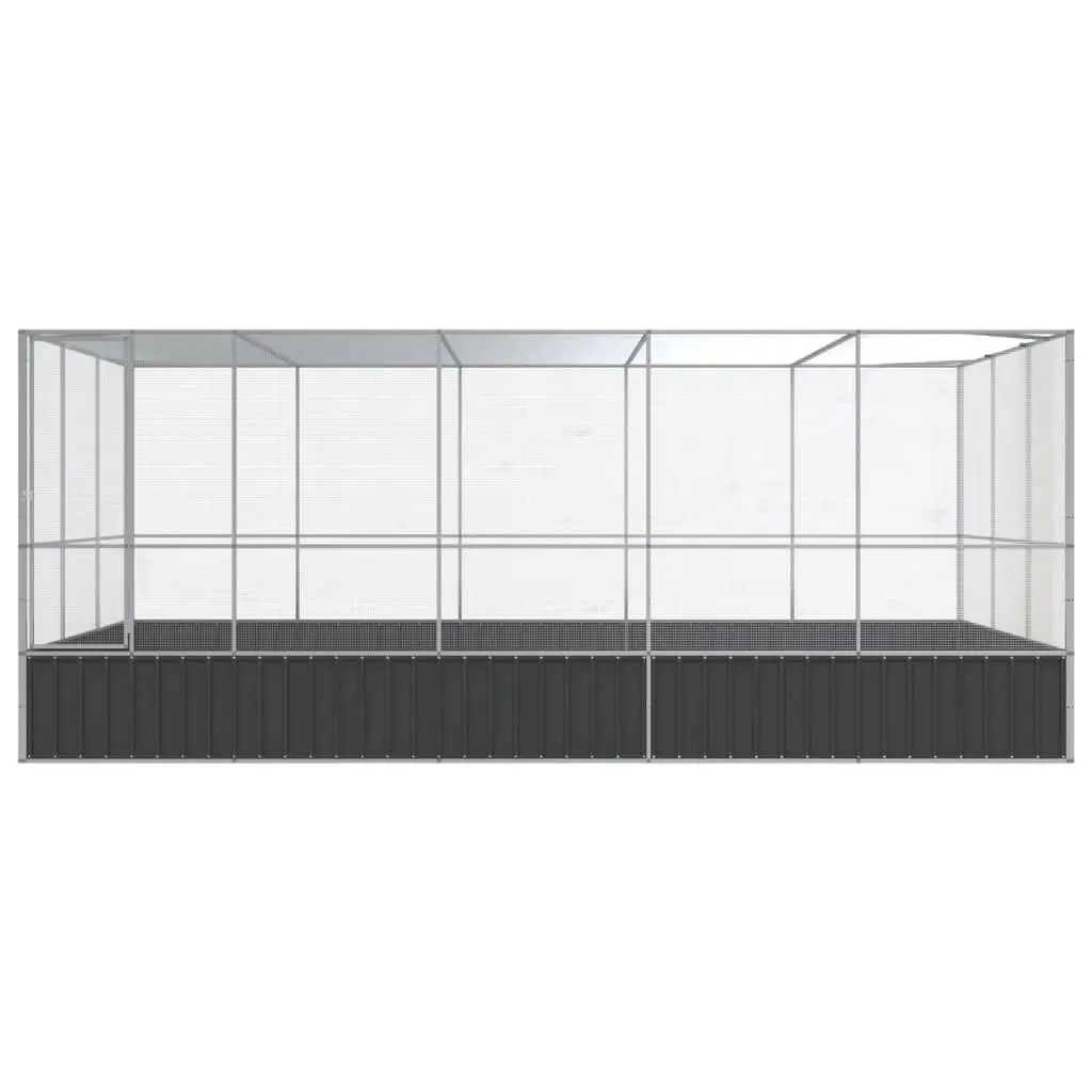 Large Bird Aviary with Extension in Silver