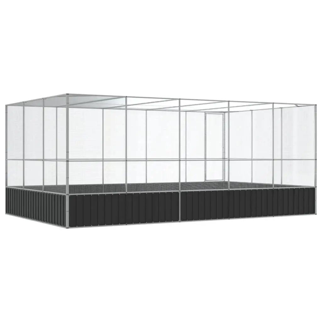 Large Bird Aviary with Extension in Silver