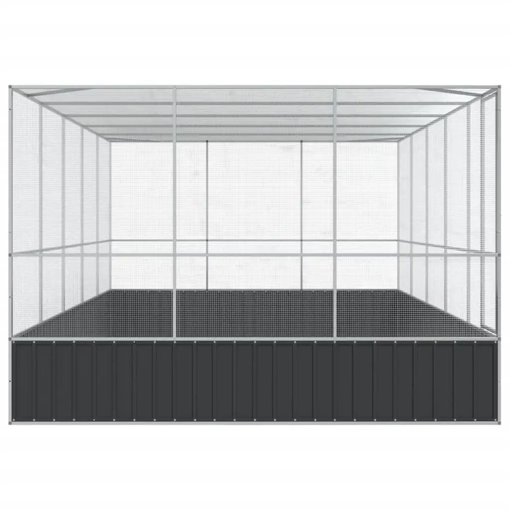 Large Bird Aviary with Extension in Silver