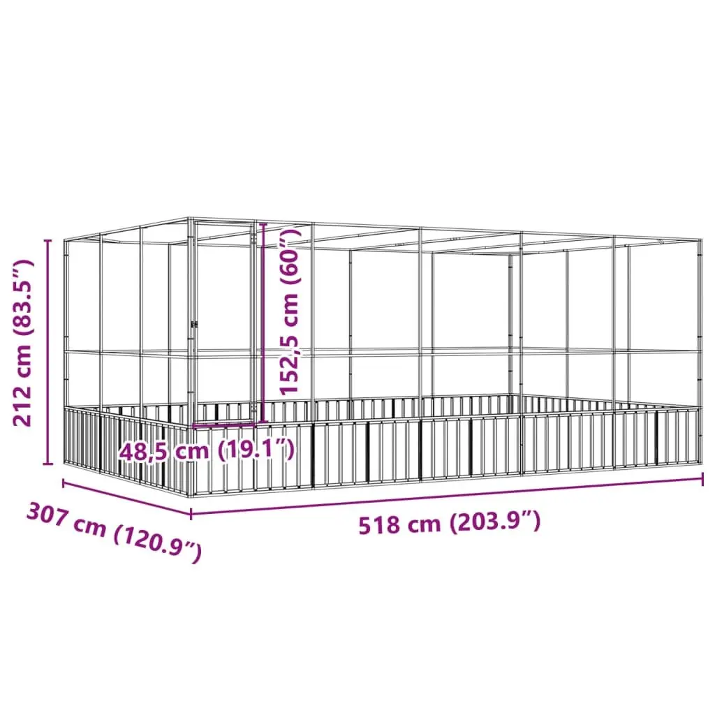 Large Bird Aviary with Extension in Silver